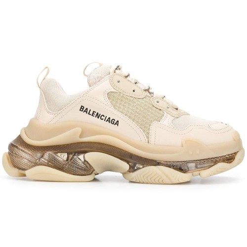 Женские кроссовки Balensiaga Triple S CLEAR SOLE IN WHITE 