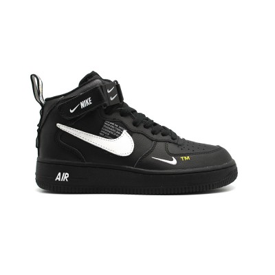 Купить Мужские кроссовки Nike Air Force 1 Mid SE Premium Black на beinkeds.ru